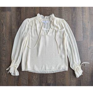 Intermix Cody Silk Blouse in Ivory, Size S - NWT